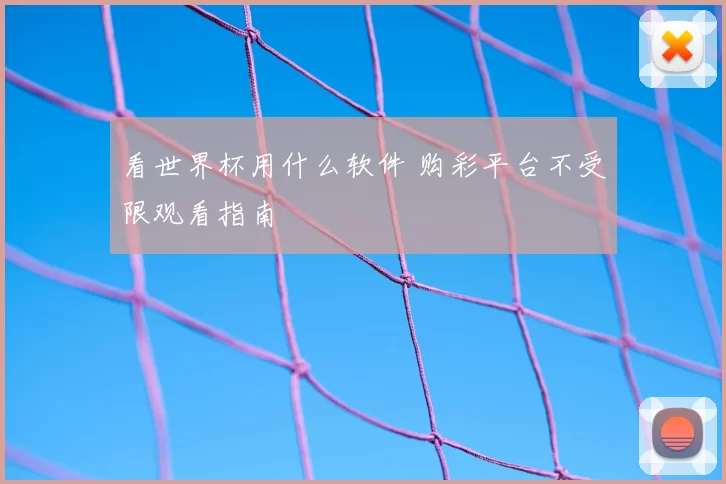 看世界杯用什么软件 购彩平台不受限观看指南