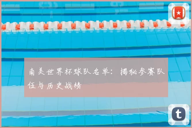 南美世界杯球队名单：揭秘参赛队伍与历史战绩